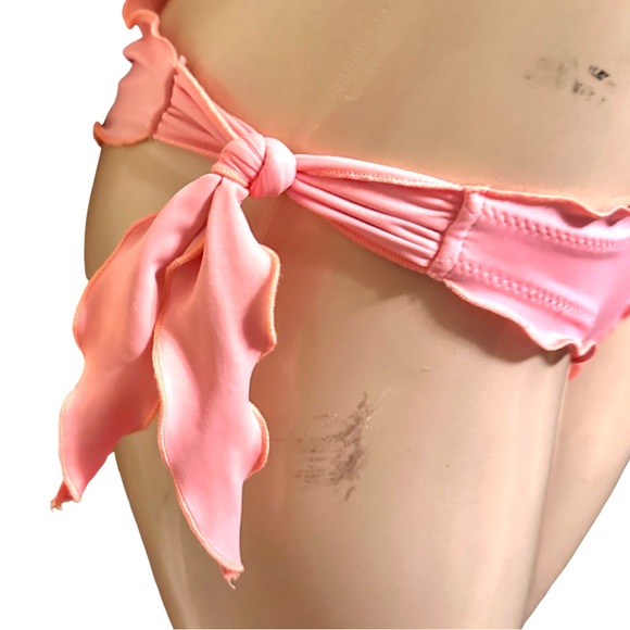 Victorias Secret Ruffle Side Tie Full Bottom Small in Peach - Picture 3 of 5